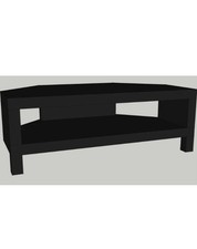 Corner or wall TV stand unit black Ikea Lack 100cm x 55cm storage teen boys 