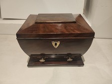 English 19th Century Rosewood Sarcophagus Form Tea Caddy