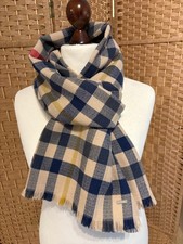 Joules Scarf BNWOT Blue Beige Red Yellow Check NEW W21
