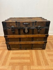 Vintage WOOD STEAMER TRUNK