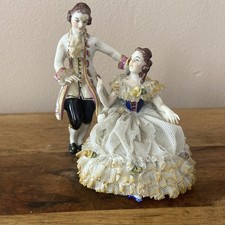 Vintage Dresden Lace Figurine
