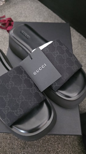 Gucci platform sliders - sliders,, black