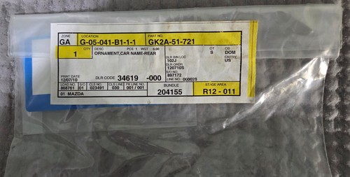 Oem mazda gk2a 721 rear - mazda,