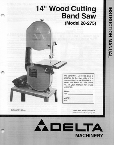 Delta 275 band saw - delta,