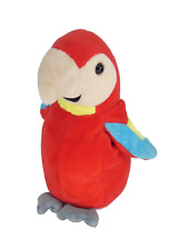 Laber Tiere Parrot Paul Plush Soft Toy Bright Red Colourful Sound Talking 2009