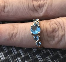 QVC 9 Carat Gold Blue Topaz 5