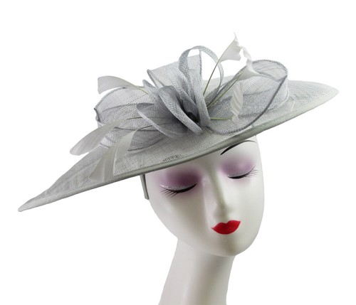 Large flower feather hair hat - feather,
