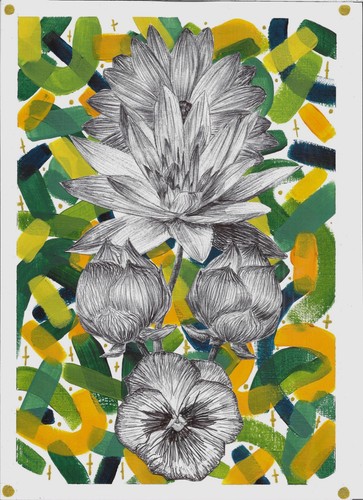 Mixed media flower - flower, and