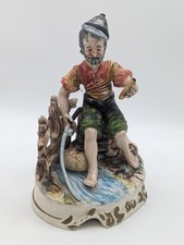 Vintage Capodimonte Ceramic Hand Painted Fisherman Figure D1 P925