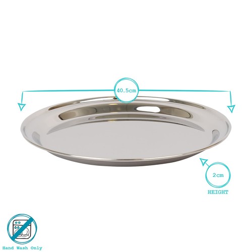 Round stainless steel serving - steel,