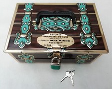 Treasure Chest Tin With Padlock & Key Meurisse Belgian Chocolate Vintage