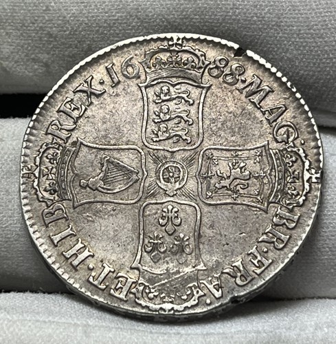 James 1688 silver crown - james,