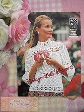 Vintage Crochet Pattern Lady's 'Victorian'  Style Blouse, 32-38 Bust Free P&P