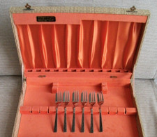 WEBBER & HILL CONTINENTAL STAINLESS STEEL DESSERT FORKS PASTRY FORKS IN CANTEEN