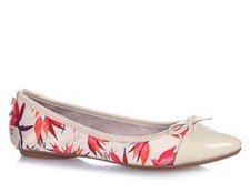 HOLLY CREAM BIRDS OF PARADISE BUTTERFLY TWIST BALLET PUMPS SZ 39 New In Bag