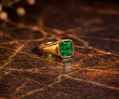 Solid 925 silver men emerald - 925,