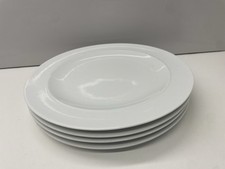 4 DENBY WHITE DINNER PLATES -
