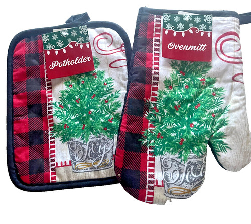 Christmas tree oven mitt - oven,