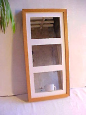 Vertical Wall Hanging 3 Portal Mirror in Beech Colour Frame (AS)