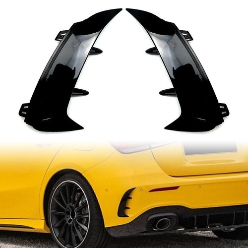 Black rear bumper splitter - black,
