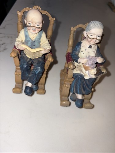 Vtg porcelain old man lady - vtg,