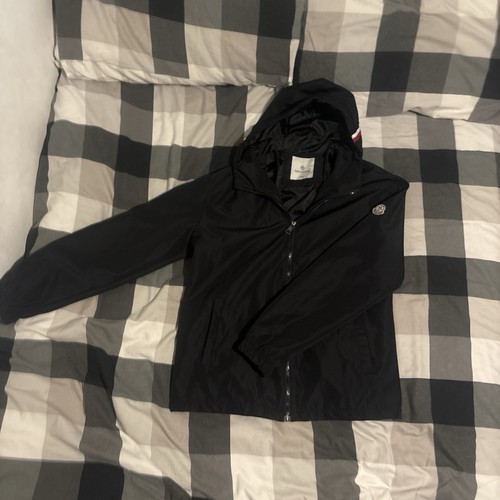 Moncler men black hooded zip - black,