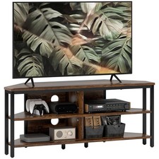 HOMCOM Rustic 50" TV Stand with Storage Shelves & Sleek Corner Design