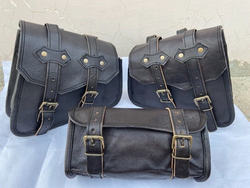 Handmade black goat leather - black,
