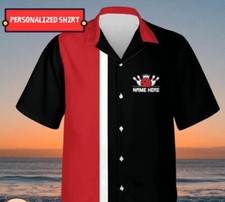 Personalized Name Bowling Hawaiian Shirt,Custom Retro Bowling Button Up Shirt