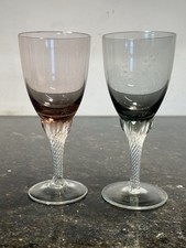 Pair Vintage Smoked Glass