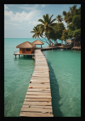Epic tropical beach framed - epic,