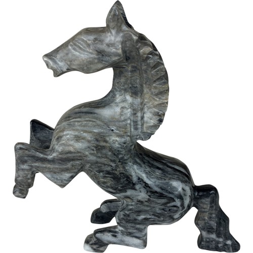 Marble horse figurine rearing - horse,