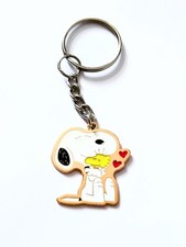 Snoopy Hugs Woodstock Love Hearts Peace Cartoon Dog Metal Keyring / Keychain 