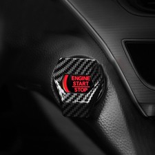 Car Carbon Fiber Engine Start Stop Push Button Switch Covers Sticker Accessories