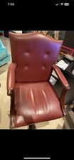Antique Chesterfield Directors Chair  Oxblood Real Leather Office Chair
