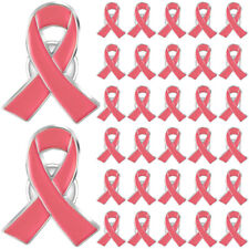 20/40PCS Pink Ribbon Pins Breast Cancer Awareness Brooches Lapel Pins
