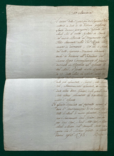 Antique document signed milan - antique,