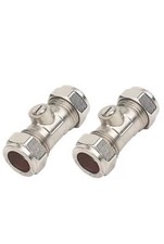 2 X 15mm Isolating Valves Compression Ball O Fix Plumbing Pipe Basin Bath
