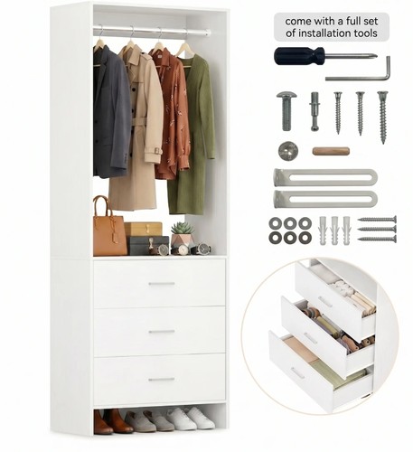 2ft closet system - with, wood