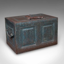 Antique Goldsmith’s Strong Box, English, Heavy Cast Iron Locking Safe, Victorian