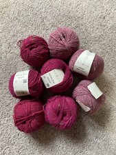 190g Rowan Fine Tweed Yarn 2  Pink Shades Mixed DyeLots Used Hawes&Beresford