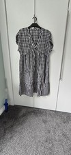 Ladies Black and White Gingham Sundress Size Medium 10/12