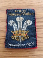 1969 HRH Prince Of Wales Investiture Commerative Cloth Badge