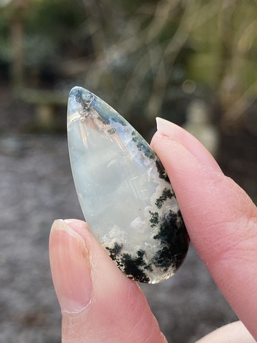 Dendritic moss agate - dendritic, cabochon