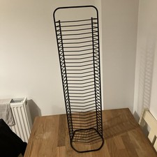 Vintage Black Wire DVD/Game Case Tower  Holds 36 Cases – Slim Freestanding Media