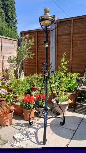 Antique oil lamp stand - antique,