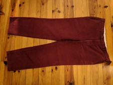 GURTEEN ESQUIRE MENS RED REGULAR FIT MOLESKIN TROUSERS VGC W38 L31