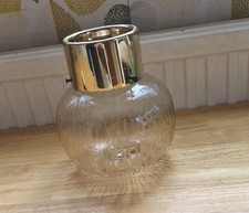 1970s Danish / German Textured Glass Ceiling Light - Gold  H20cm W16cm 