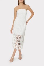 Milly Kait Tile Lace Dress-White-0