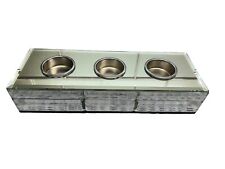 Beveled  Mirrored Glass Triple Votive Candle Holder Holiday Table Top Decor